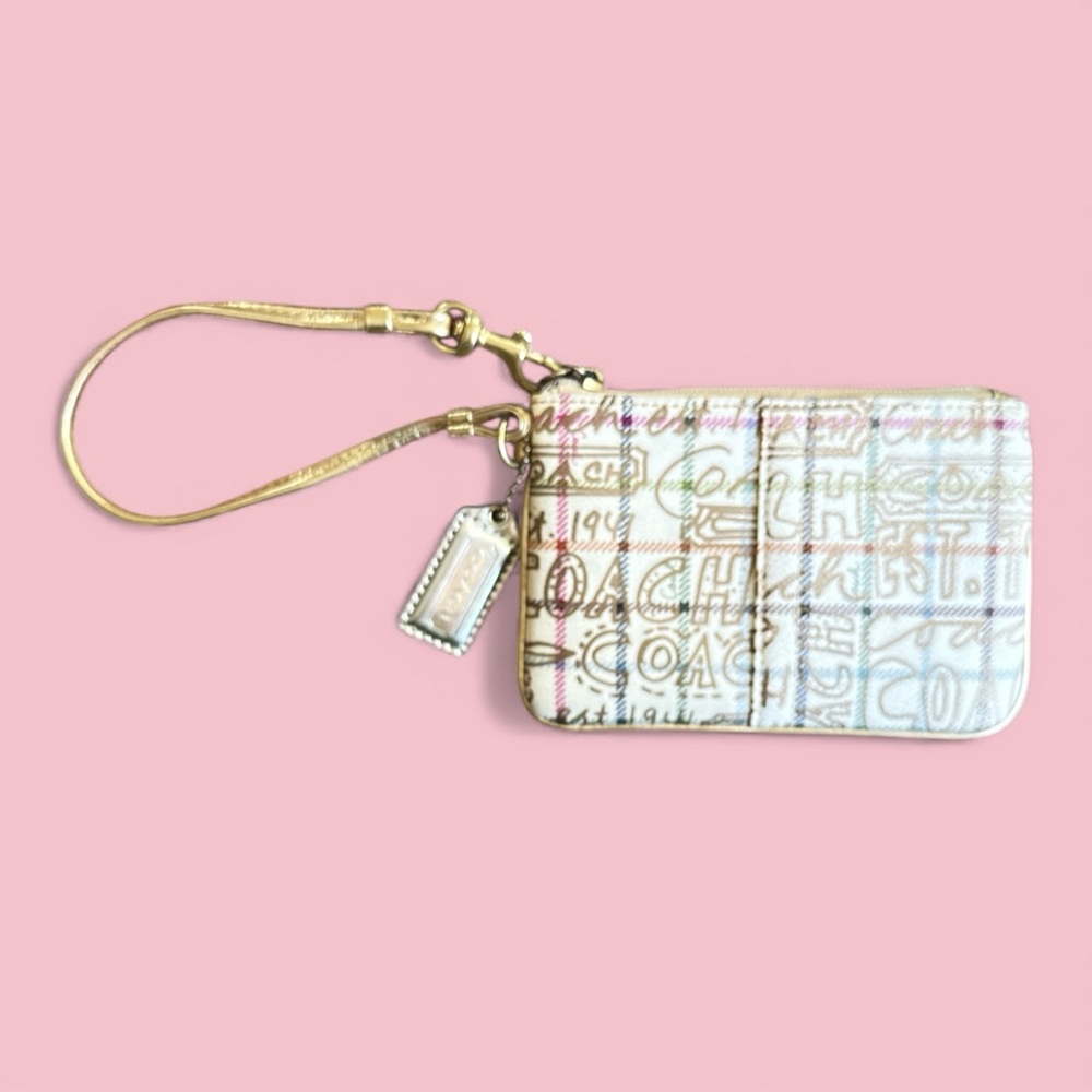 NWOT Coach Graffiti Multicolor Wristlet NWOT w/ Gold Strap – Holiday Glam 🎄✨ - Picture 3 of 5